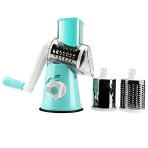 Овочерізка мультислайсер Tabletop Drum Grater Kitchen Master Терка для овочів та фруктів 3 насадки Blue