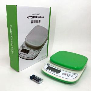 Ваги кухонні з плоскою платформою QZ-158 5кг, точні кухонні ваги. Колір: зелений