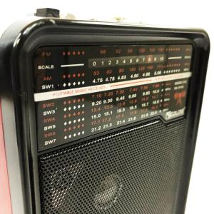 Радіоприймач GOLON RX-9100 USB+SD Радіо з ліхтарем, Ретро радіо, FM передавач. Колір: червоний
