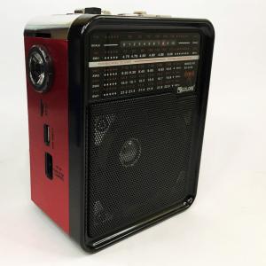Радіоприймач GOLON RX-9100 USB+SD Радіо з ліхтарем, Ретро радіо, FM передавач. Колір: червоний