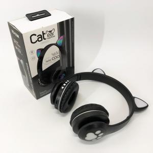 Бездротові навушники з котячими вушками та RGB підсвічуванням Cat VZV 23M. Колір: чорний