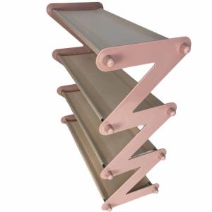 Полиця для взуття органайзер стійка складана Shoe Rack YH 8802 речей та взуття 4 полиці. Колір: рожевий