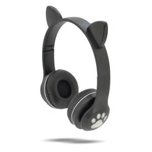 Бездротові навушники з котячими вушками та RGB підсвічуванням Cat VZV 23M. Колір: чорний