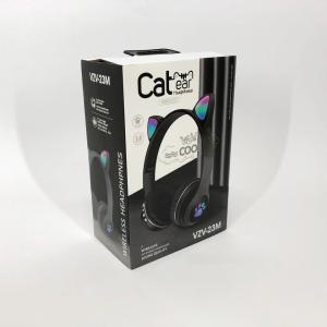 Бездротові навушники з котячими вушками та RGB підсвічуванням Cat VZV 23M. Колір: чорний