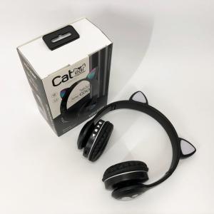 Бездротові навушники з котячими вушками та RGB підсвічуванням Cat VZV 23M. Колір: чорний
