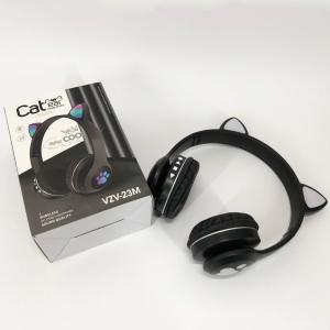 Бездротові навушники з котячими вушками та RGB підсвічуванням Cat VZV 23M. Колір: чорний