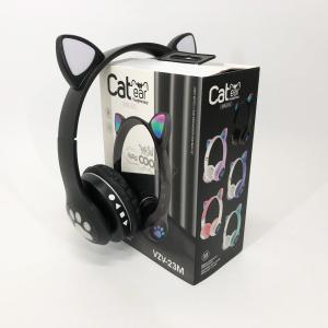Бездротові навушники з котячими вушками та RGB підсвічуванням Cat VZV 23M. Колір: чорний