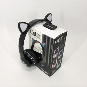 Бездротові навушники з котячими вушками та RGB підсвічуванням Cat VZV 23M. Колір: чорний