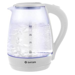 Електрочайник Satori SGK-4105-WT 1.8 л 1500 Вт, стильний електричний чайник, чайники з підсвічуванням