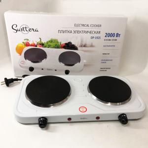 Плита електрична Suntera DP-1925 2000 Вт, електроплита двоконфоркова настільна White