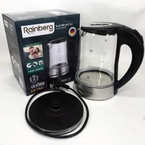 Чайник електричний скляний електрочайник з LED підсвічуванням Rainberg RB-704 2 л 2200 Вт