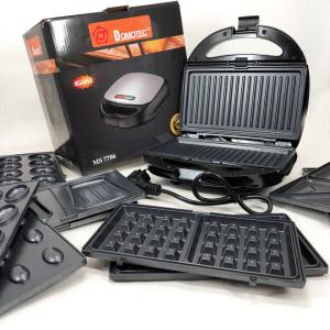 Мультипекар 6в1 зі знімними формами Domotec MS-7706, сендвічниця 6в1, домашній гриль для шаурми