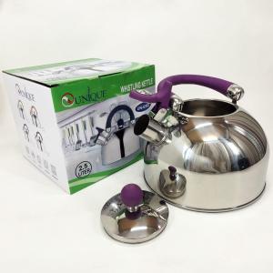 Чайник Unique із свистком UN-5302 2.5 л, гарний чайник для газової плити Purple