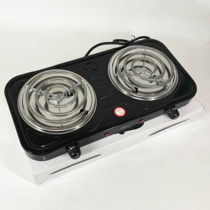 Плита електрична Suntera DP-1915 2 кВт, електроплита 2 конфорки, двокомфорочна плита Black