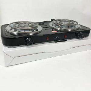 Плита електрична Suntera DP-1915 2 кВт, електроплита 2 конфорки, двокомфорочна плита Black