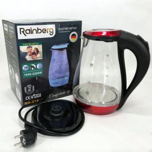 Чайник скляний електричний Rainberg RB-914, стильний електричний чайник. Колір: червоний