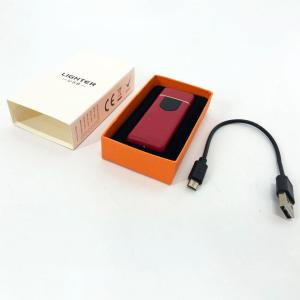 Електрозапальничка USB ZGP ABS, сенсорна електрична запальничка спіральна. Колір: червоний
