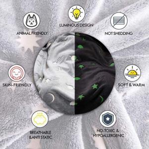 Плед, що світиться в темряві, плюшеве покривало Blanket kids Magic Star 150х100 см флісова ковдра Blue