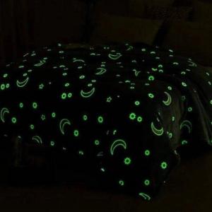 Плед, що світиться в темряві, плюшеве покривало Blanket kids Magic Star 150х100 см флісова ковдра Blue
