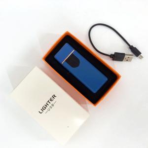 Електрозапальничка USB ZGP ABS, сенсорна електрична запальничка спіральна. Колір: синій