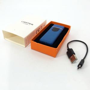Електрозапальничка USB ZGP ABS, сенсорна електрична запальничка спіральна. Колір: синій
