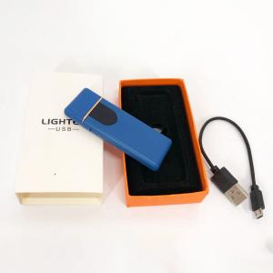 Електрозапальничка USB ZGP ABS, сенсорна електрична запальничка спіральна. Колір: синій