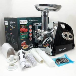 М'ясорубка Rainberg RB-675 3800 Вт із соковижималкою, м'ясорубка електрична метал Black