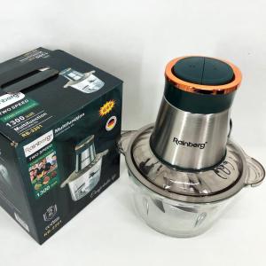 Блендер стаціонарний Rainberg RB-2201 кухонний подрібнювач 1300W чаша скляна на 2 л подвійне лезо чоппер
