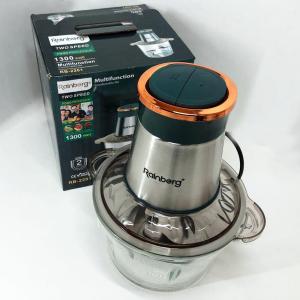 Блендер стаціонарний Rainberg RB-2201 кухонний подрібнювач 1300W чаша скляна на 2 л подвійне лезо чоппер
