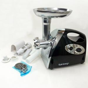 М'ясорубка Rainberg RB-675 3800 Вт із соковижималкою, м'ясорубка електрична метал Black