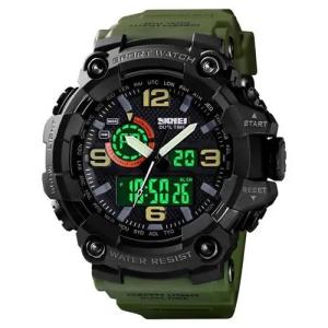 Годинник наручний чоловічий SKMEI 1520AG ARMY GREEN, військовий чоловічий наручний годинник зелений. Колір: зелений