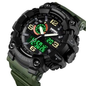 Годинник наручний чоловічий SKMEI 1520AG ARMY GREEN, військовий чоловічий наручний годинник зелений. Колір: зелений