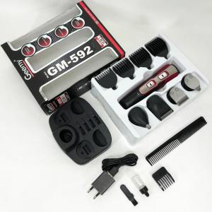 Машинка для стрижки 10в1 GEMEI GM-592, машина для окантування, підстригальна машинка. Колір: червоний