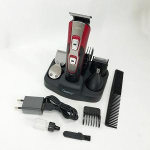 Машинка для стрижки 10в1 GEMEI GM-592, машина для окантування, підстригальна машинка. Колір: червоний