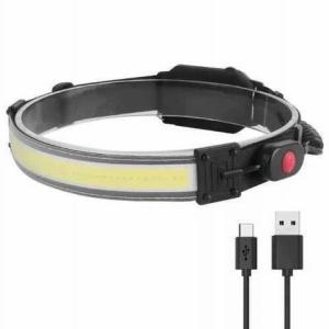 Ліхтарик налобний м'який акумуляторний XQ-T1C USB з червоними задніми вогнями, ліхтар на голову для риболовлі