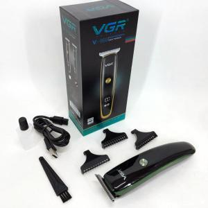 Тример для стрижки волосся та бороди VGR V-966 LED Display, професійна електробритва. Колір: зелений