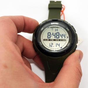 Чоловічий годинник Skmei 1025AG ARMY GREEN, армійський годинник протиударний. Колір: зелений