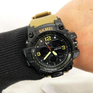 Годинник наручний чоловічий SKMEI 1155BKH KHAKI, водостійкий тактичний годинник, армійський годинник. Колір: хакі