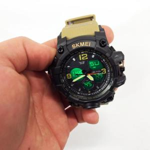 Годинник наручний чоловічий SKMEI 1155BKH KHAKI, водостійкий тактичний годинник, армійський годинник. Колір: хакі