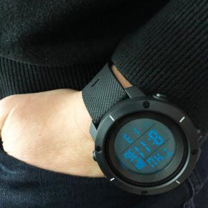 Годинник наручний чоловічий SKMEI 1213BK BLACK BIG SIZE, годинник тактичний протиударний. Колір: чорний