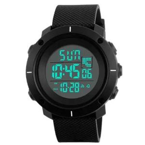 Годинник наручний чоловічий SKMEI 1213BK BLACK BIG SIZE, годинник тактичний протиударний. Колір: чорний