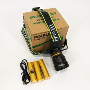 Налобний ліхтарик Bailong BL-A12-3-P90, 3+1 режим, алюміній, водостійкий, ударостійкий, акумулятор 3*18650