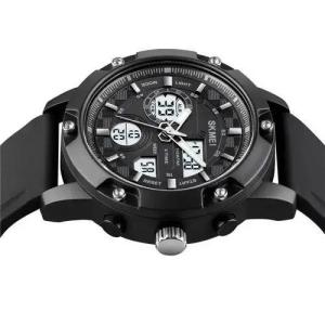 Годинник наручний чоловічий SKMEI 1757BKWT BLACK-WHITE, армійський годинник протиударний. Колір: чорний