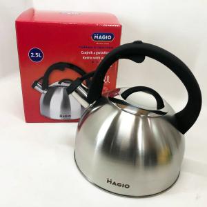 Чайник Magio MG-1192 2.5 л зі свистком, металевий чайник з нержавіючої сталі, чайники для плит