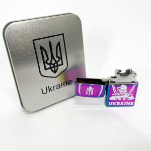 Дугова електроімпульсна запальничка USB Україна (металева коробка) HL-449. Колір: хамелеон