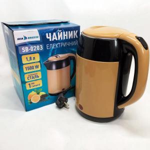 Чайник термос SeaBreeze SB-0203 1.8 Л 1500 Вт, Хороший електричний чайник, Чайник електро, Стильний