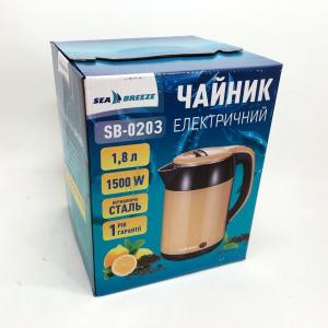 Чайник термос SeaBreeze SB-0203 1.8 Л 1500 Вт, Хороший електричний чайник, Чайник електро, Стильний