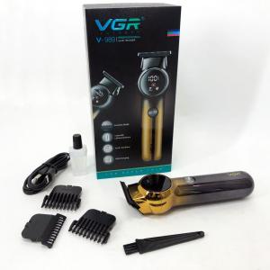 Тример для бороди та вусів VGR V-989 7000 об. Машинка для стрижки, окантування кераміка+сталь. Колір чорний