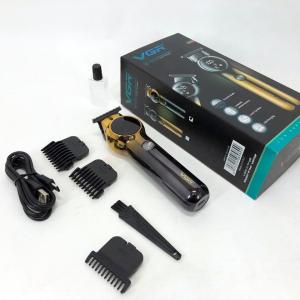 Тример для бороди та вусів VGR V-989 7000 об. Машинка для стрижки, окантування кераміка+сталь. Колір чорний