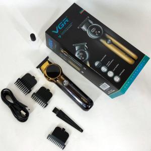 Тример для бороди та вусів VGR V-989 7000 об. Машинка для стрижки, окантування кераміка+сталь. Колір чорний